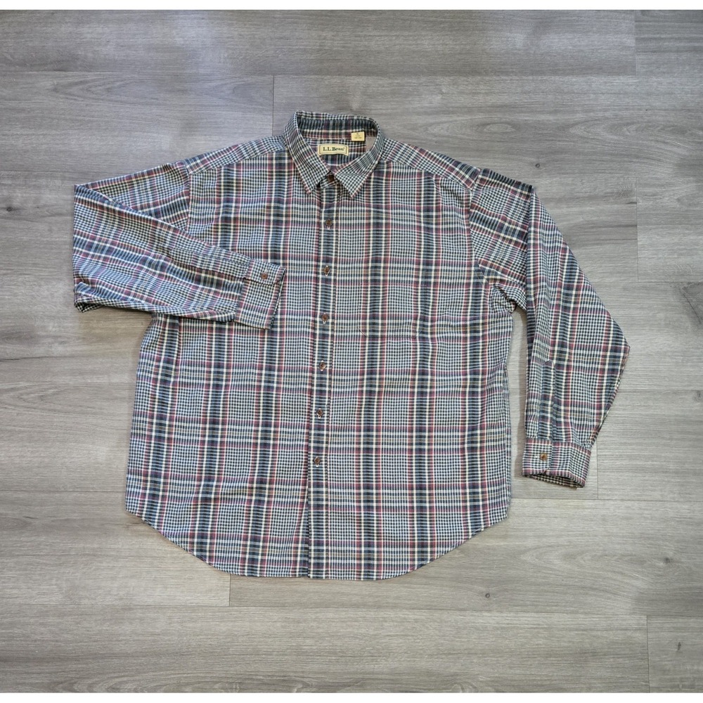 Vintage 90s LL Bean Mens Size XL Plaid Flannel Long Sleeve Button Up Shirt